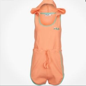 Fila Malibu Peach Hoodie Athletic Romper Sizs S